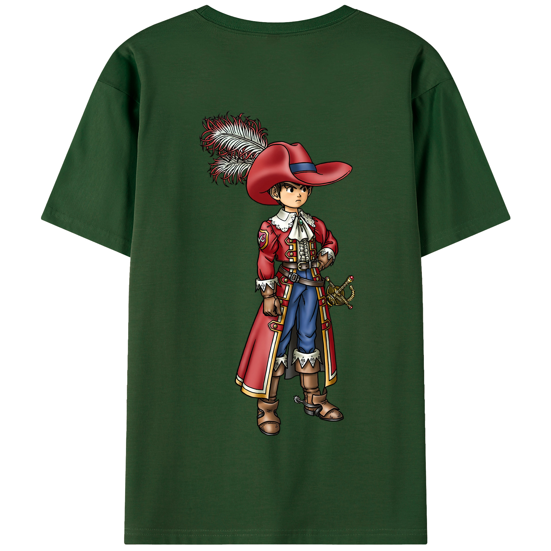 （画像用） ドラゴンクエスト Doragon Kuesuto Dragon Quest 綿100％半袖Tシャツ（背面プリント）